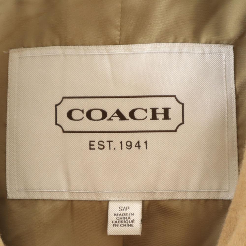 Coach Пальто шерстяное с рукавом 7 минут S бежевое Женское Б/У