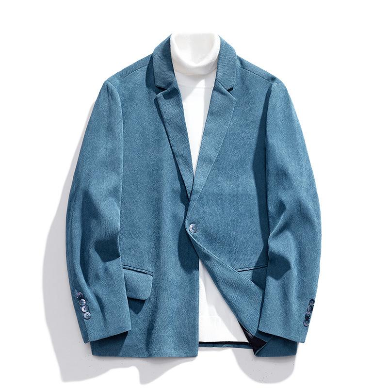 Мужской легкий деловой маленький костюм, вельветовая куртка, мужской свободный повседневный костюм на весну и осень