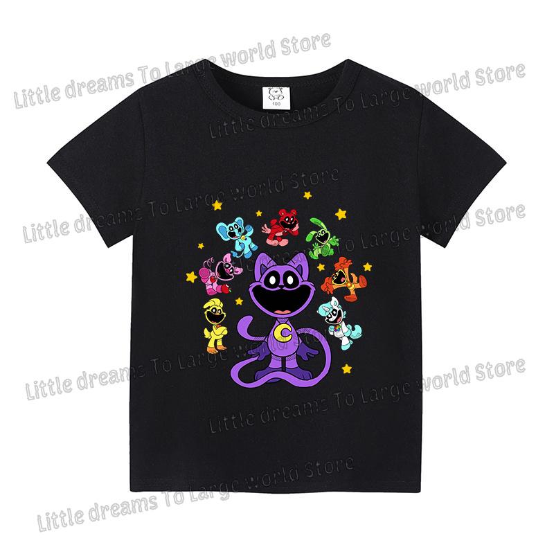 Футболка Smilings Critters для девочек и мальчиков, мультяшная футболка, летние топы с принтом аниме, футболки с коротким рукавом, детская дышащая одежда