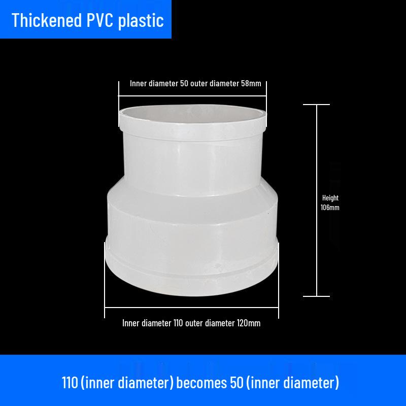 Air System Duct Fan Adapter: Large to Small Soft PVC Connection, 100 to 75