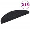 VidaXL Self-adhesive Stair Treads 15 Pieces 56 X 17 X 3 Cm Black Semicircular 132692