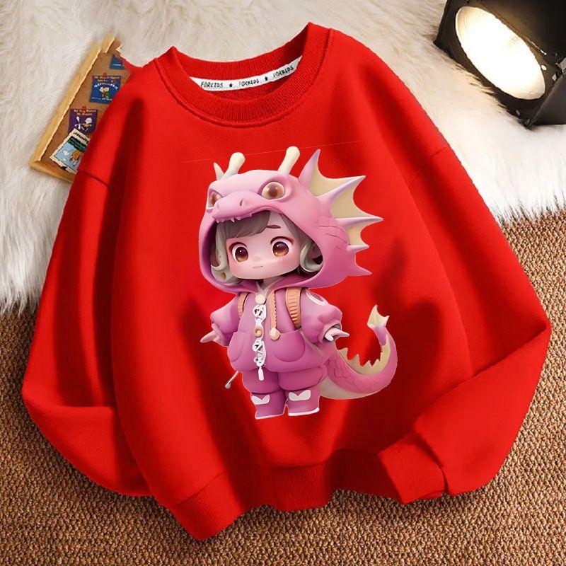 Милые толстовки с круглым вырезом и капюшоном с динозаврами для детей, модные толстовки с длинными рукавами для мальчиков и девочек на весну и осень