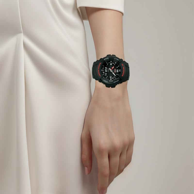 Casio Серия G-SHOCK Модные Классические Кварцевый Механизм Ремешок из Смолы Японские и Корейские Часы Женские Часы Черный Циферблат G-100-1B