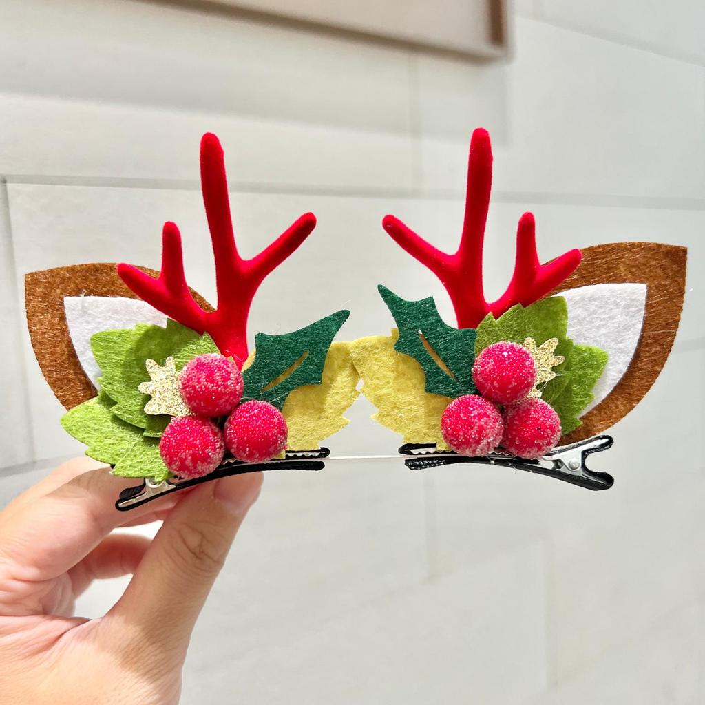 2025 Милые заколки для волос в виде оленьих рогов - Праздничный рождественский головной убор и ювелирный аксессуар