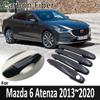 Черное углеродное волокно для Mazda 6 Atenza GJ GL 2013 2014 2015 2016 2017 2018, наклейка на дверную ручку, автомобильные аксессуары