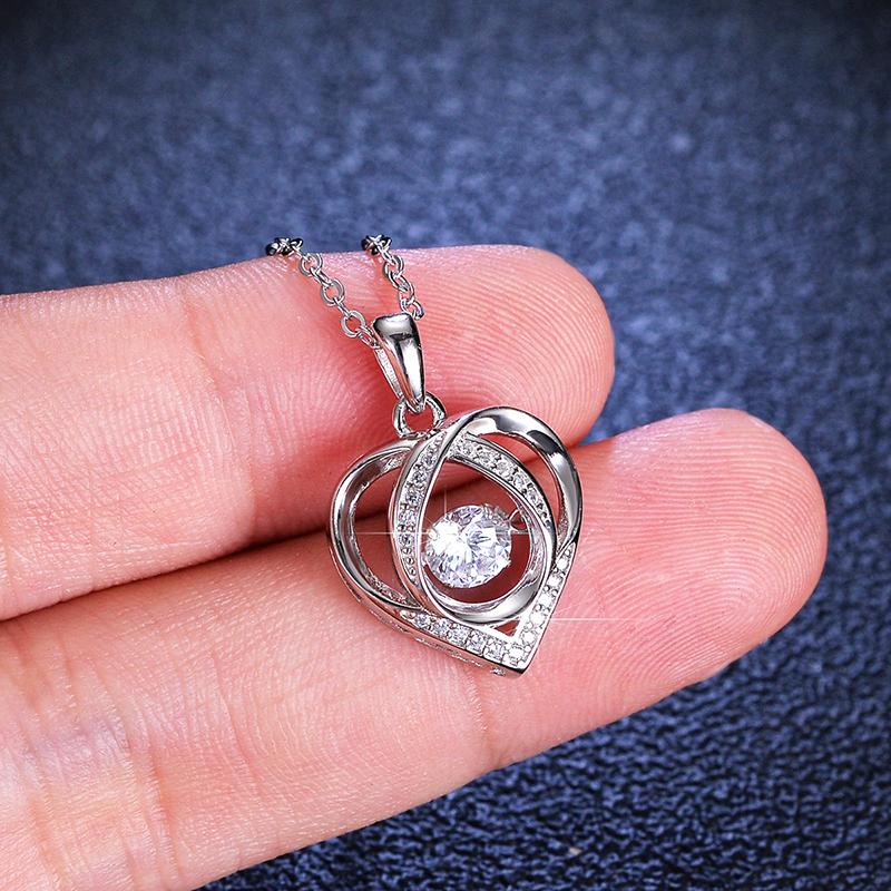 Модное ожерелье с подвеской в форме сердца из настоящего муассанита, D Цвет VVS1, лабораторные бриллианты, стерлинговое серебро 925 пробы для женщин, свадебные ювелирные украшения