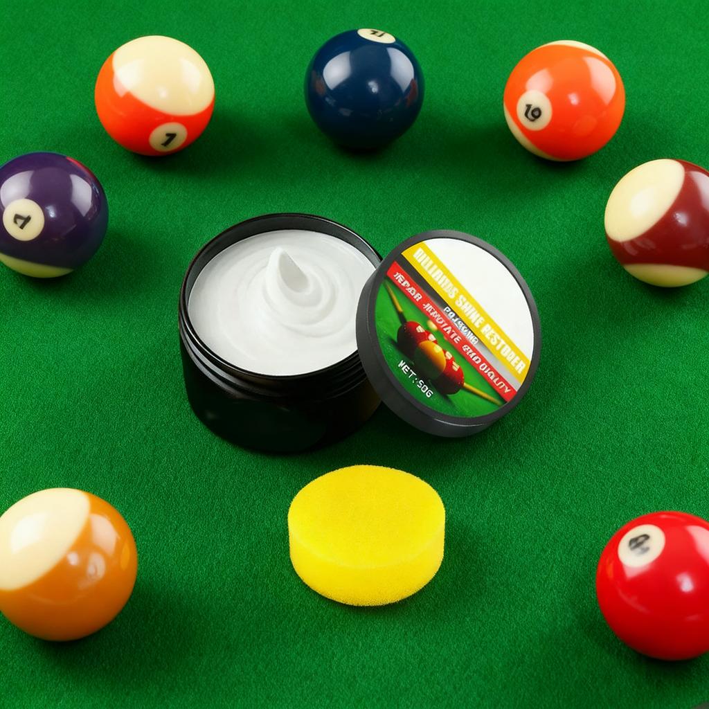 Pool Ball Polish 50g Cleaning Maintenance Shine Pool Ball Maintenance for Women Men Beginners Professionals Removes Dust Dirt