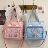 Japanese-style Versatile Transparent Shoulder Bag Large Capacity Canvas Crossbody Bag Stuedent Bag Anime-style Cute Bear Messenger Bag