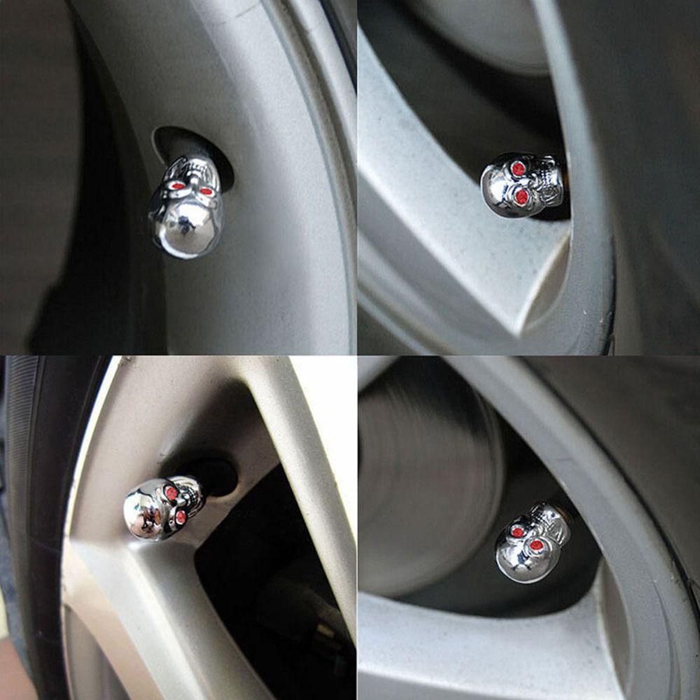 Skull Style Bike Motorcycle Valve Stem Cap Tyre Accessories Dust-proof Cover Protective Cover