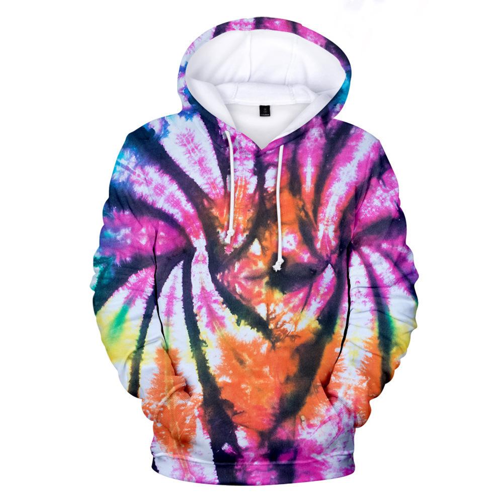 Красочные толстовки с капюшоном Tie Dye с 3D-принтом для женщин, модная уличная одежда, свободные свитера, толстовки Y2k, женская одежда