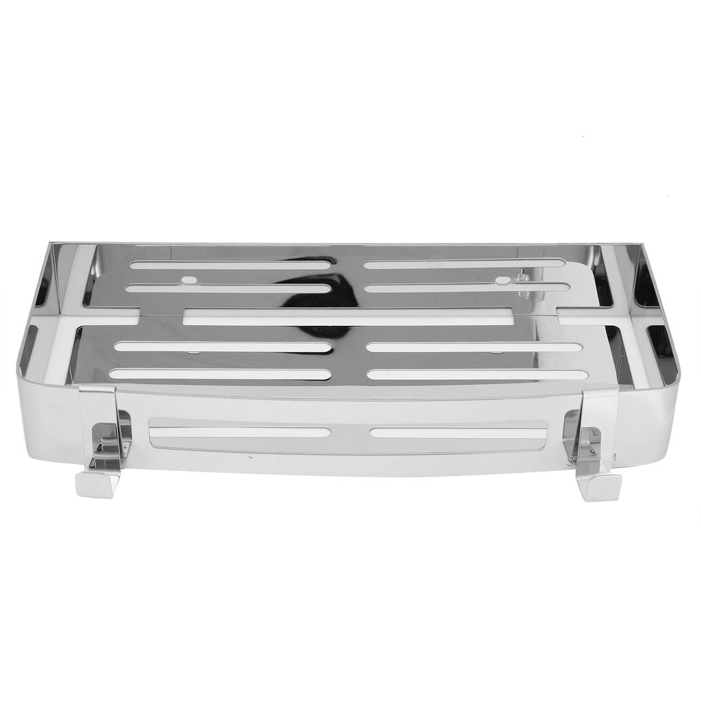 Stainless Steel Wall Mounted Hollow Shelf Bathroom Shampoo Storage Basket Rack Organizer