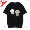 Lovely Peaches and Ash Ash T Shirt Gray Admit Mistake Tshirt Super Cute Peach Cat Cartoon Couple Print T-shirt Unisex Cotton Tee