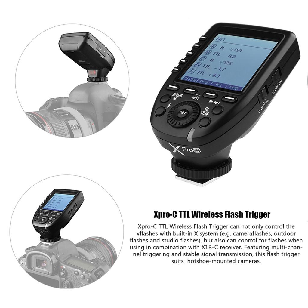 Xpro C E TTL II Flash Trigger Transmitter 2.4G Wireless X System 32 Channels 16 Groups Support TTL Autoflash 1 8000s
