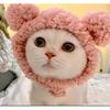 Four Seasons Pet Hat Bear Plush Headgear British Shorthair Cute Ears Cat Small Dog Funny Headwear Photo