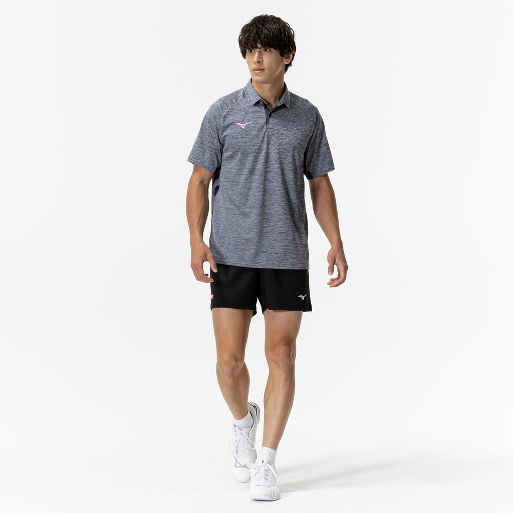 Mizuno Короткое платье для настольного тенниса JTTA, темно-синяя футболка, рукав, сертифицированное, влагоотводящее, быстросохнущее, унисекс, 82JAC105,