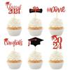 12 шт. выпускной сезон празднование торт реквизит вставка колпачок кекс топпер украшение для вечеринки топперы 2024 карты декор бумага выбор