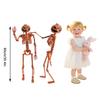 Halloween Pumpkin Skeleton Decorations with Movable Joints Human Bones Stayable Posable Skeletons for Spooky Scene Party Favor