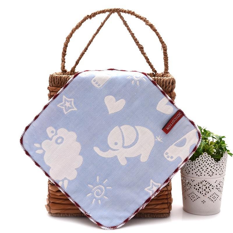 6 Layer Gauze Baby Washcloth 25x25cm Soft Absorbent Jacquard Infant Burp Cloth Thickened Face Towel For Autumn Winter