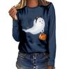 Cartoon Printed Women Street T-shirt Theme Sports Long Sleeve 3D Tees Halloween  T-shirts Autumn Pullovers Top