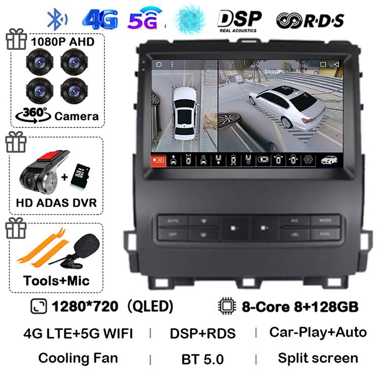 Android 14 Car Radio For Toyota Land Cruiser Prado 120 For Lexus GX470 GX 470 J120 2002-2009 Multimedia Video GPS Player Stereo