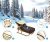 Wooden Sled With Backrest, Pusher And Sleeping Bag For Children, Solid Polish