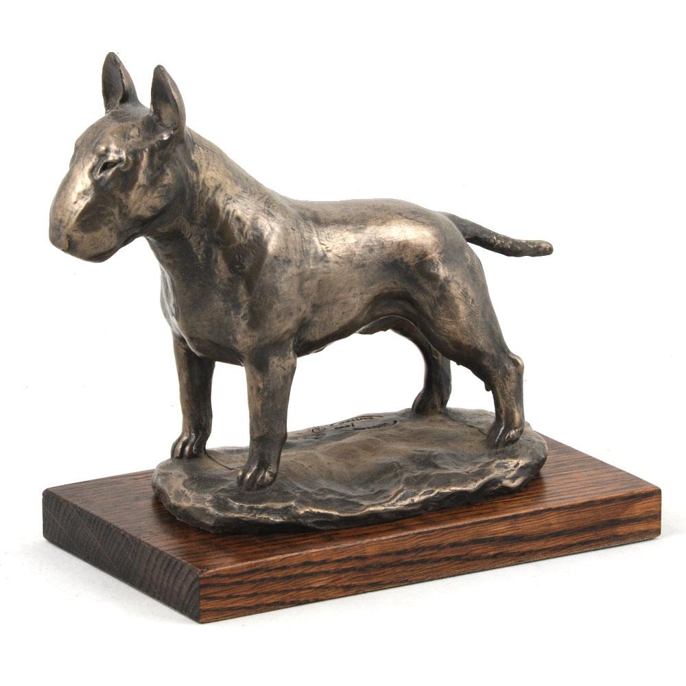 Bull Terrier, Bully - Dog Figurine, Statue On White Marble, Trophy for Art-Dog Dog Show Exhibition