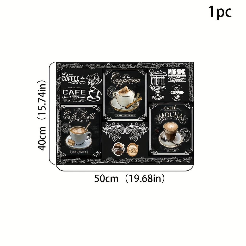 1 шт. резиновый коврик для сушки с ретро-кофейной посудой, кофейней, рестораном, кухонным ковром, столовой посудой, прочным ковриком для стола из диатомовой грязи, ковриком для домашних животных, кофейной посудой ADM