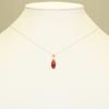 Red Coral Pendant Drop K18 Yellow Gold Undyed