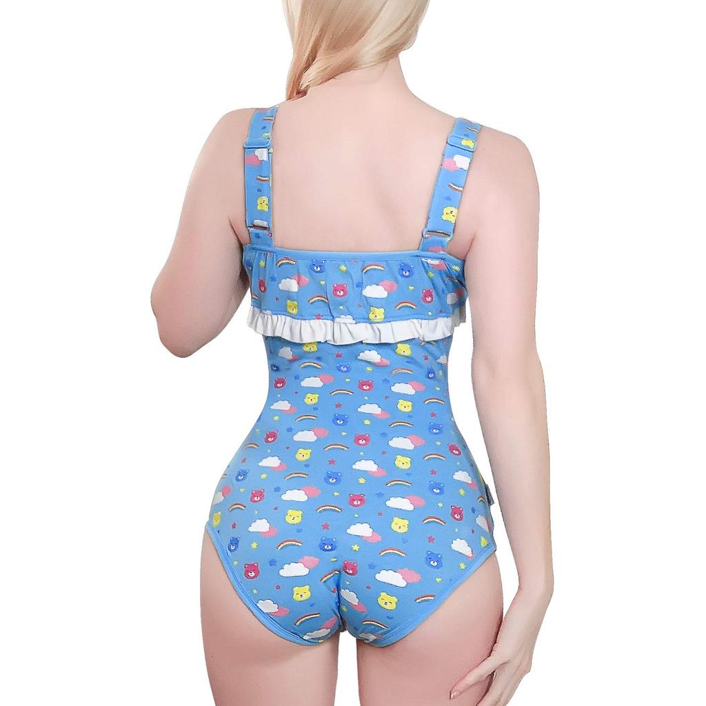 LittleForBig Взрослый ромпер майка [Мишки Тедди] Камисоль с бантом, Хлопковая пижама, Синий, Размер S