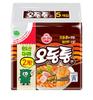 Ottogi Odongtongmyeon Instant Noodles (Spicy Seafood), 120g X 5 Packs