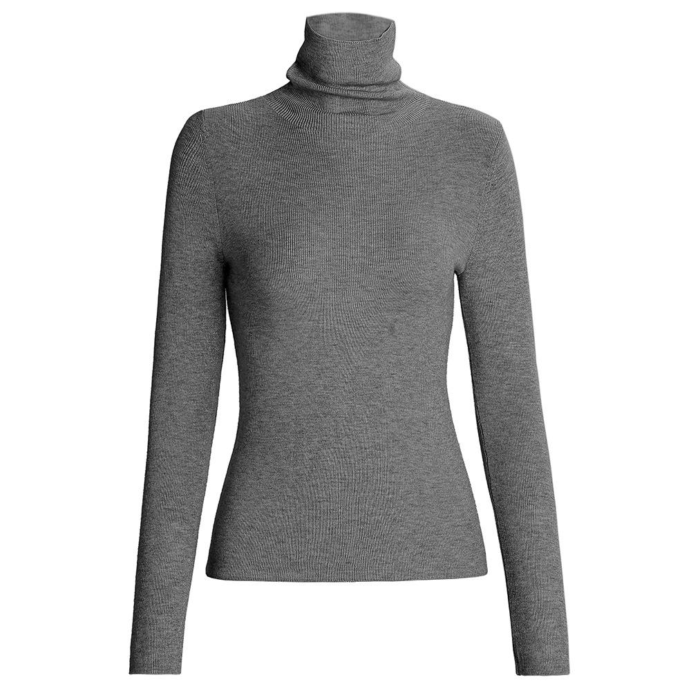 Женский вязаный свитер Zhili весна 2025 года, многоцветный, облегающий, с высоким воротником и длинными рукавами