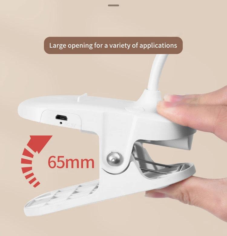 Настольная лампа 3600 мАч, перезаряжаемая от USB настольная лампа с зажимом, ночник для чтения книг, светодиодный сенсорный светильник с 3 режимами затемнения, защита глаз