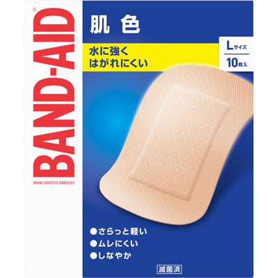 Пластырь JNTL Consumer Health Band-Aid телесного цвета, размер L, 10 подушечек, пластырь первой помощи (стандартный тип) Средства первой помощи. «Овальная форма» принята для обеспечения