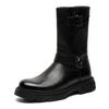 Мужская мода в английском стиле высокие рыцарские сапоги черные дизайнерские туфли на платформе ковбойские оригинальные кожаные сапоги длинные мотоциклетные боты мужские