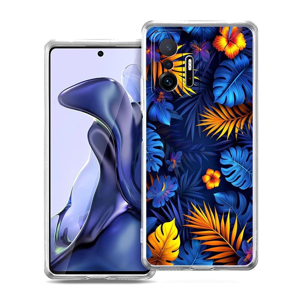 Чехол для телефона для Xiaomi Mi Poco X7 X6 X5 NFC X3 Pro 17 15T 15 14T 14 13T 11 12 13 Lite Прозрачный ТПУ чехол Листья Монстера Зеленый
