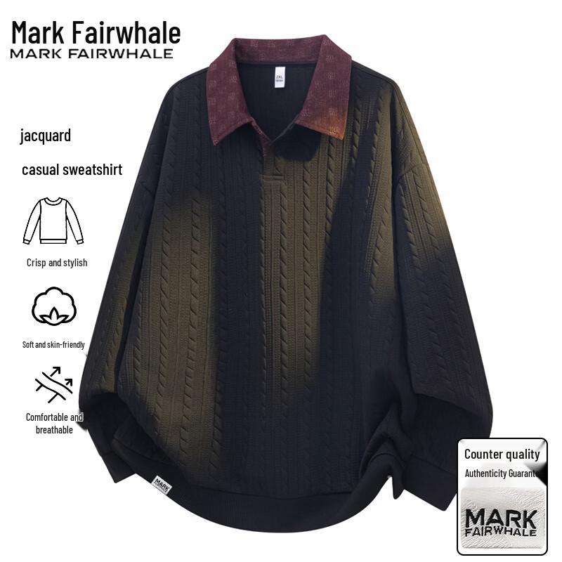 Mark Fairwhale Мужская свободная толстовка-поло в американском стиле