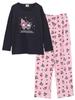 Персонажи Sanrio My Melody Kuromi Домашняя одежда Пижама Длинный рукав Серый Черный M L [Kaitac Family] Женская (М, Куро)