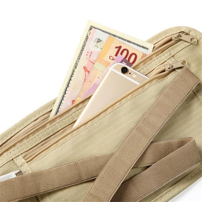 New 1PC Invisible Casual Bag For Men Women Waist Pouch For Passport Money Belt Bag Hidden Security Wallet Travel Waist Packs