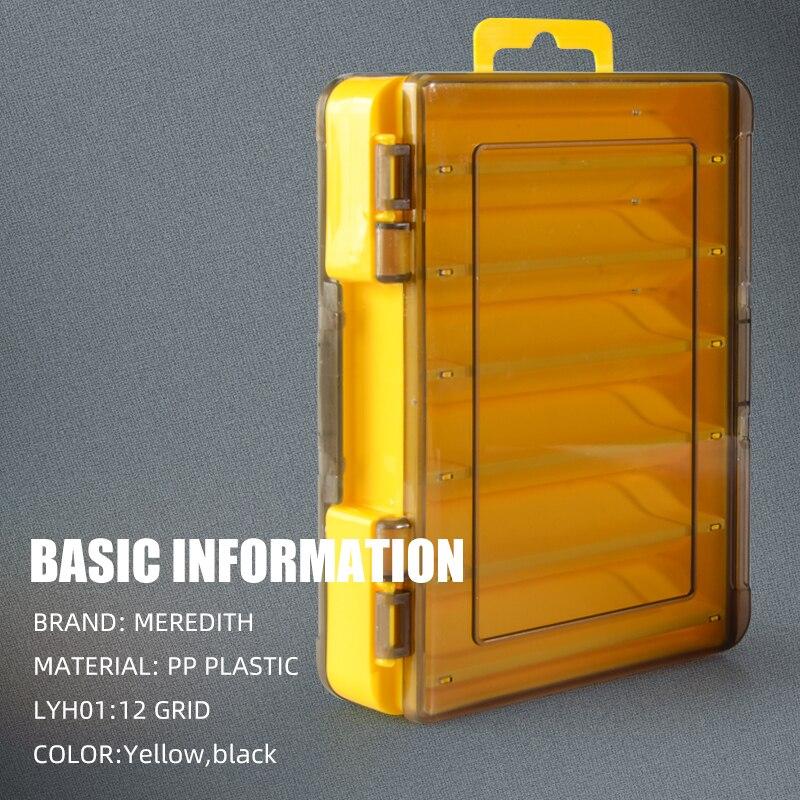 Удобная двусторонняя коробка для рыболовных снастей, 12 отделений, коробка для хранения крючков, приманок, рыболовные аксессуары, пластиковый чехол для хранения