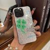 Чехол для iphone 11 14 18 Pro Max 13 Air XR 17 Pro XS Max 12 16 Plus 15 Серебристый Блеск Трескающийся Фон Четырехлистник