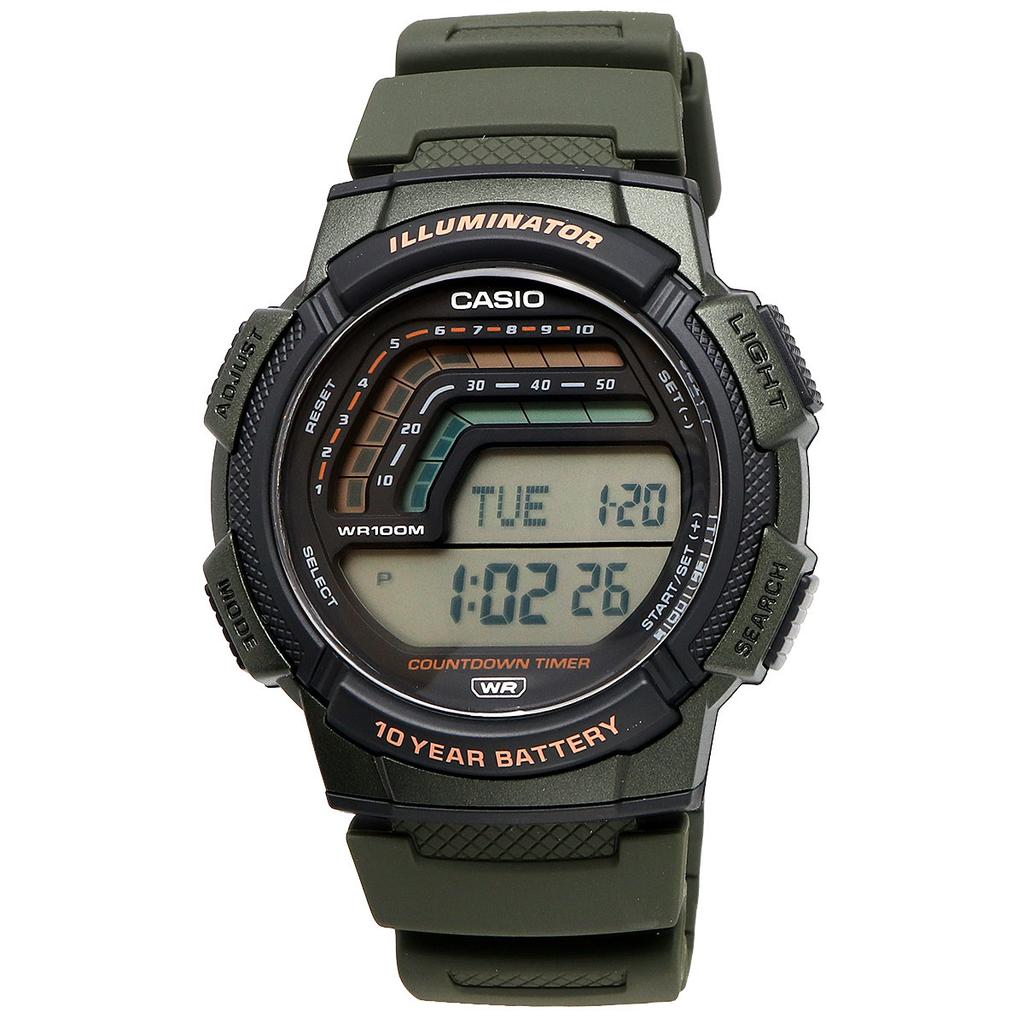 CASIO Standard Digital Dark Overseas Model Watch, Watch, WS-1800-3AV, Men's, Green