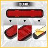 Front Lower Fork Reflector Sticker Rear Saddlebag Reflective Cover Universal Oval Red 2 Pcs Auto Replacement Parts