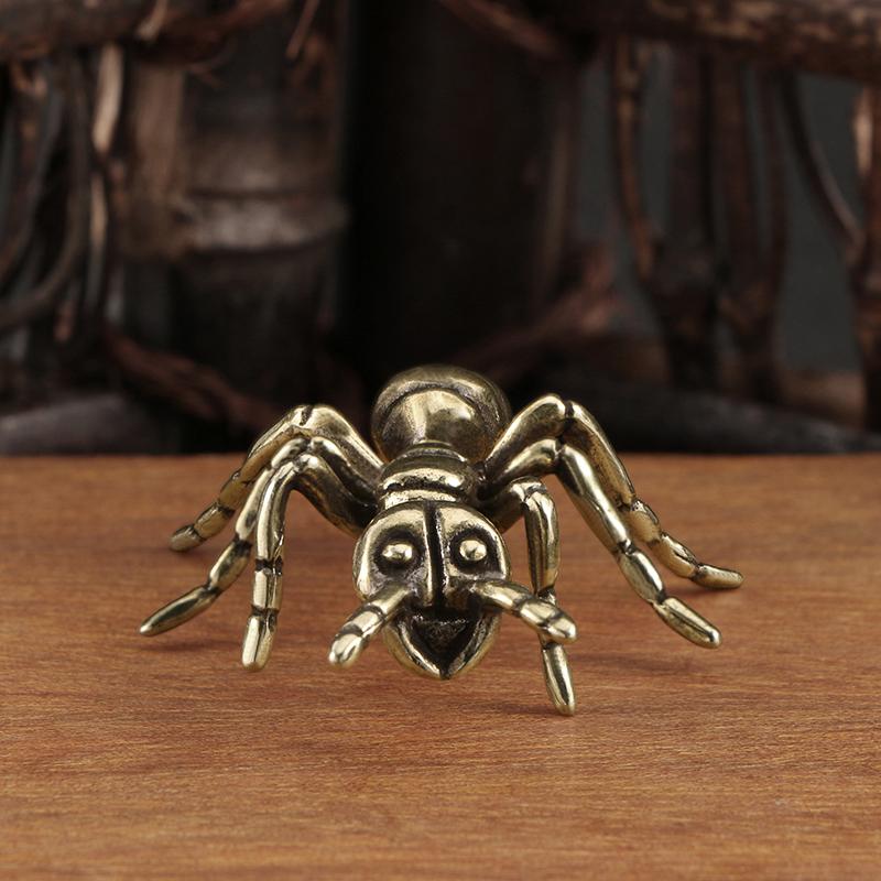 Creative Retro Vintage Ant Small Ornament Crafts Copper Carved Insect Tea Pet Cute Home Decorative Figurines Gifts