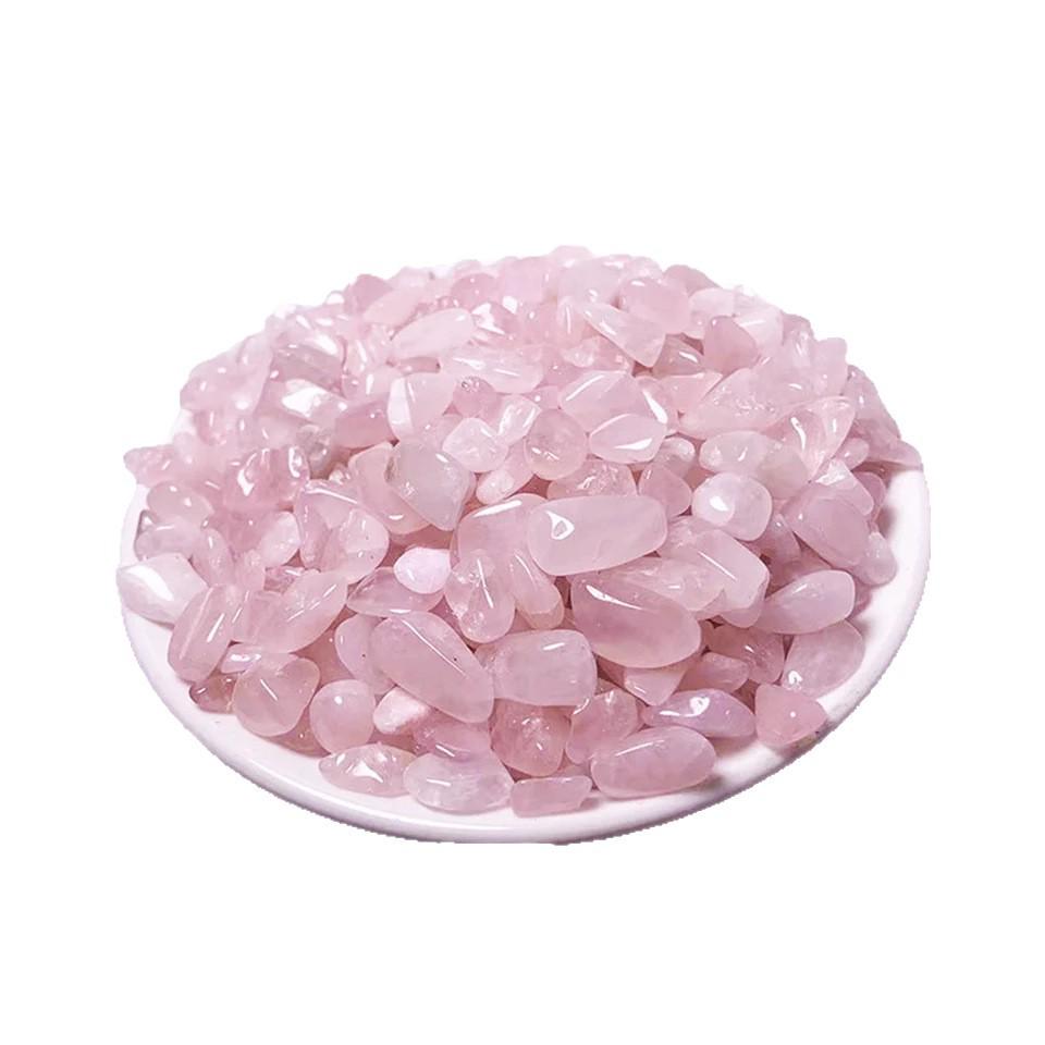 Мадагаскарский розовый кварц, дробленый необработанный камень для подношения Будде и демагнетизации