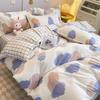 Кавайный вишневый комплект пододеяльника с наволочками и простыней, цветочный, для мальчиков и девочек, размер твин/полный, мягкий комплект постельного белья, корейский стиль, для дома