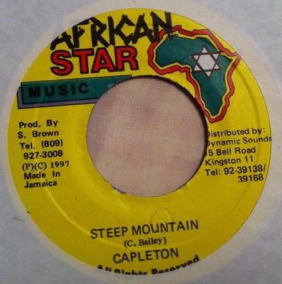 7-дюймовая пластинка CAPLETON - Steep Mountain NONE African Star Mu 1997 Ямайка Регги, Ска и Даб Б/у