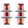 [R4781] - Silver Red 'Crystal' Silver Earrings (rhodium)  - 10x5mm