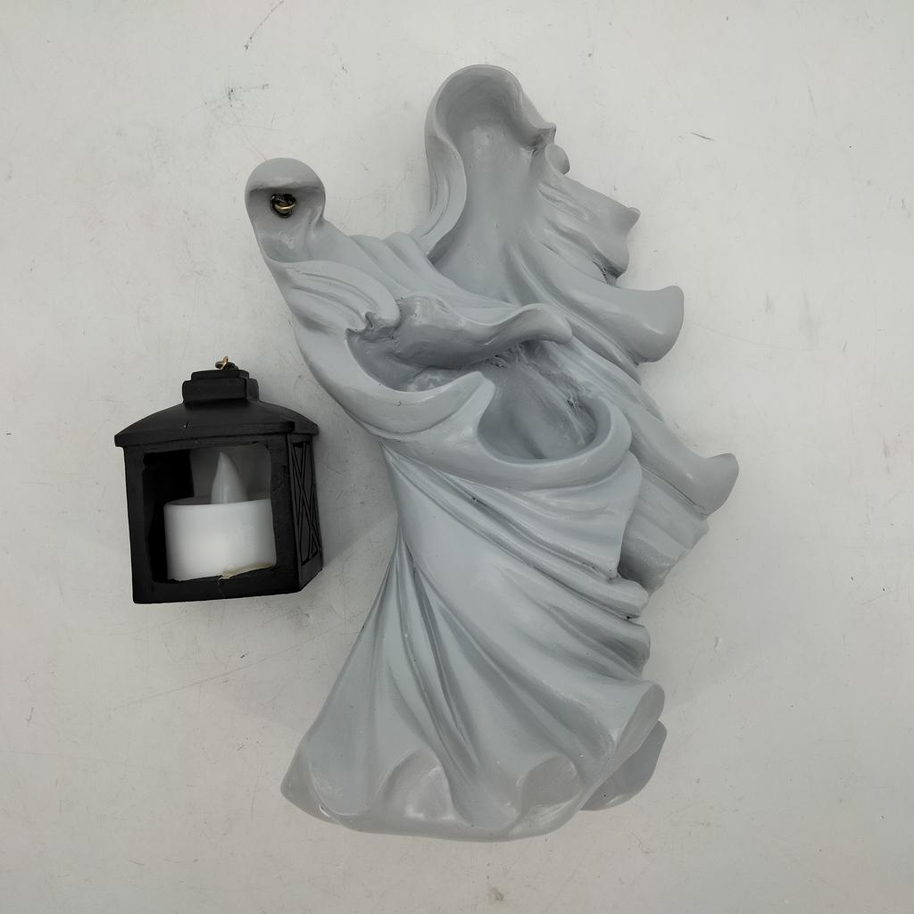 Смола, высота 7,87 дюйма, фигурка призрака с фонарем, для украшения сада и двора