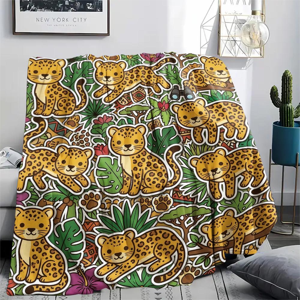 Cute animal panda dolphin Print Flannel Blanket High quality Comfortable for All Seasons Home Decor Warmth and Comfort Perfect for Christmas Gifts