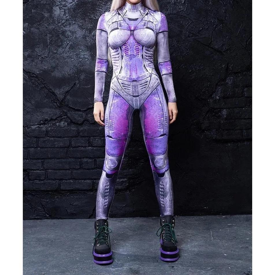 3D Digital Printing Stage Performance Costumes Adults Halloween Events Carnival Theme Party Cosplay Outfit Pretend Game Jumpsuit